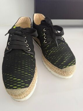 Kanna Espadrille Lace-Up Black Shoes